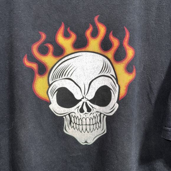 Vintage 2004 Laconia Bike Week Flaming Skull shirt Size Xxl - Picture 2 of 6